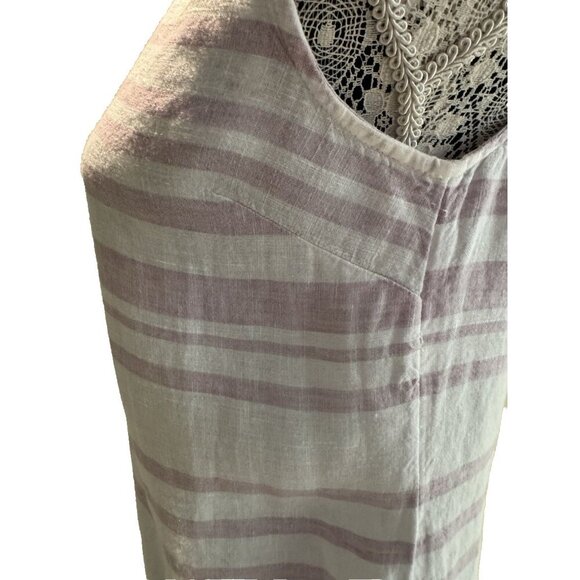 Rachel Zoe, 100 % linen dress, size 6, shift, sleeveless, scoop neck, stripes, - Picture 8 of 15